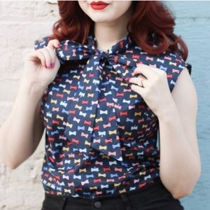 ModCloth retro bows shirt never worn